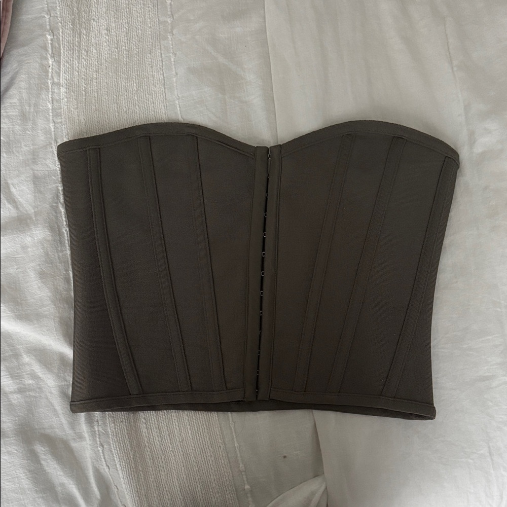 PrettyLittleThing Taupe Corset Top